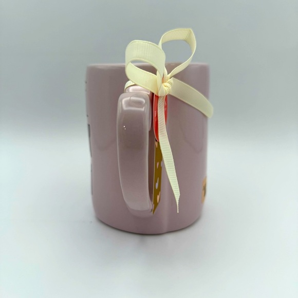 NWT Rae Dunn “You’re My Cup Of Tea” Mug Ceramic Heart-shaped Handle Pink 18 oz - Picture 2 of 6